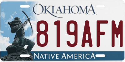 OK license plate 819AFM