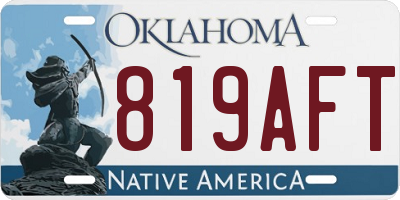 OK license plate 819AFT