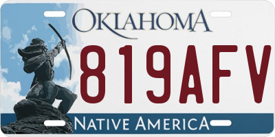 OK license plate 819AFV