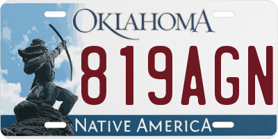 OK license plate 819AGN