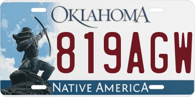 OK license plate 819AGW
