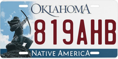OK license plate 819AHB