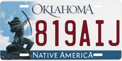 OK license plate 819AIJ