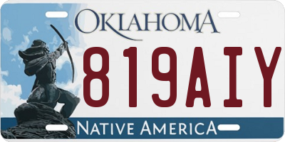 OK license plate 819AIY