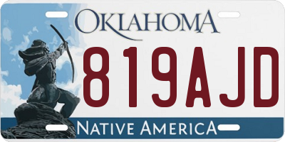 OK license plate 819AJD