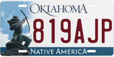 OK license plate 819AJP