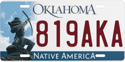 OK license plate 819AKA