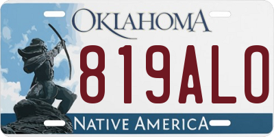 OK license plate 819ALO