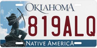 OK license plate 819ALQ