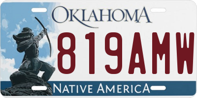 OK license plate 819AMW