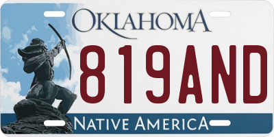 OK license plate 819AND