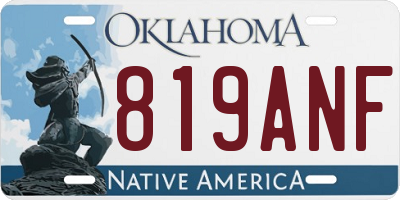 OK license plate 819ANF