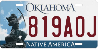 OK license plate 819AOJ