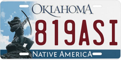OK license plate 819ASI
