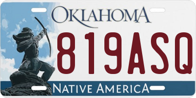 OK license plate 819ASQ