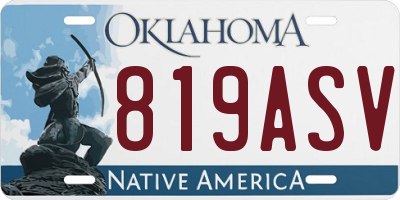 OK license plate 819ASV