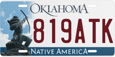 OK license plate 819ATK