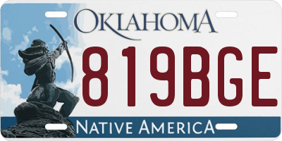 OK license plate 819BGE