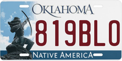 OK license plate 819BLO
