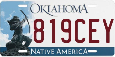 OK license plate 819CEY