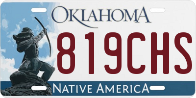 OK license plate 819CHS