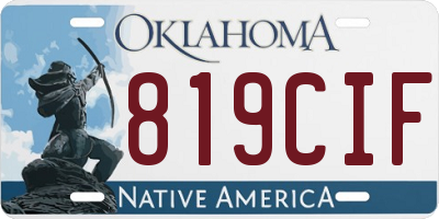 OK license plate 819CIF