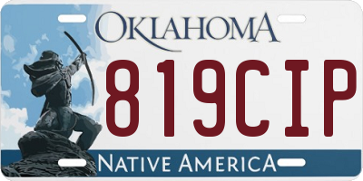 OK license plate 819CIP