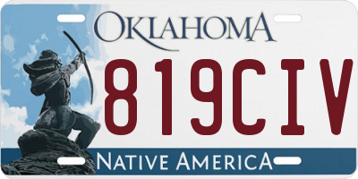 OK license plate 819CIV