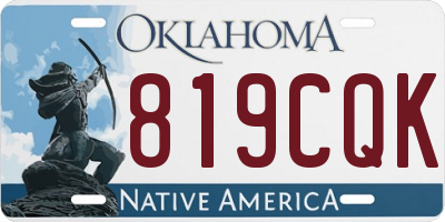 OK license plate 819CQK