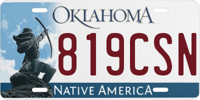 OK license plate 819CSN