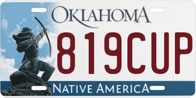OK license plate 819CUP