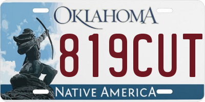 OK license plate 819CUT