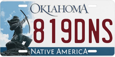 OK license plate 819DNS