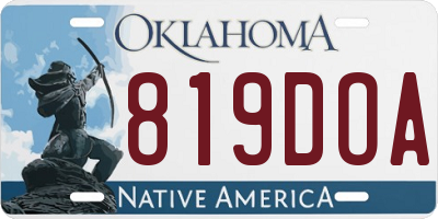 OK license plate 819DOA