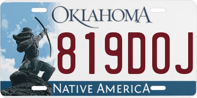 OK license plate 819DOJ