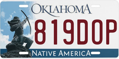 OK license plate 819DOP