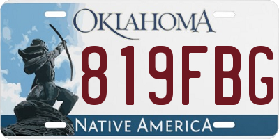 OK license plate 819FBG