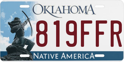 OK license plate 819FFR