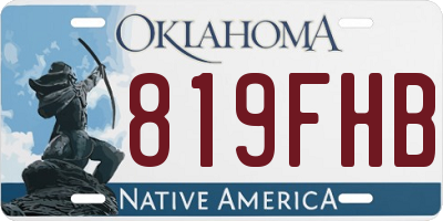 OK license plate 819FHB