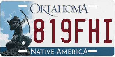 OK license plate 819FHI