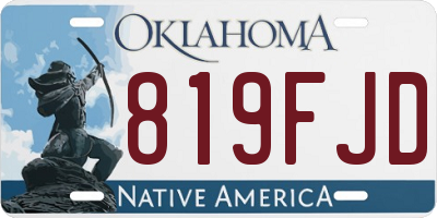 OK license plate 819FJD