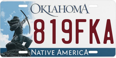 OK license plate 819FKA