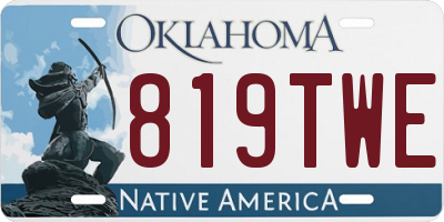 OK license plate 819TWE
