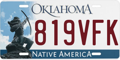 OK license plate 819VFK