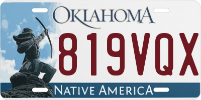 OK license plate 819VQX