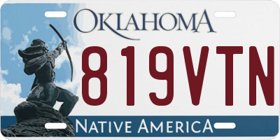 OK license plate 819VTN