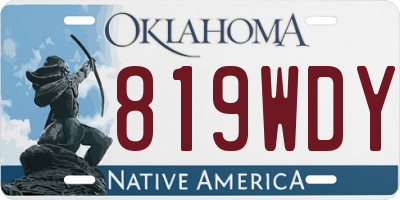 OK license plate 819WDY