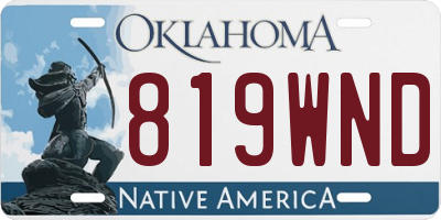 OK license plate 819WND