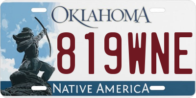 OK license plate 819WNE