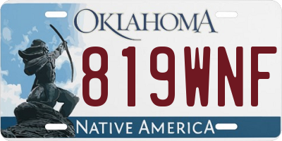OK license plate 819WNF